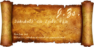 Jakubács Zsófia névjegykártya